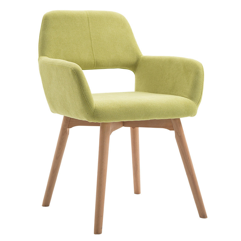 Silla escandinava de madera para comedor, cocina, sillón con respaldo abierto