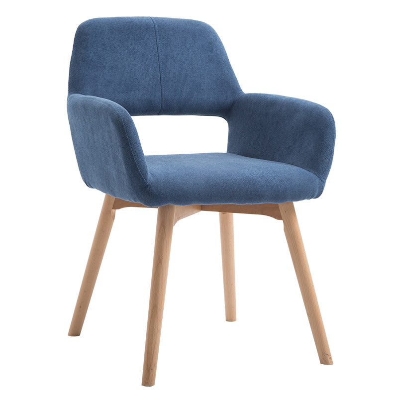 Silla escandinava de madera para comedor, cocina, sillón con respaldo abierto