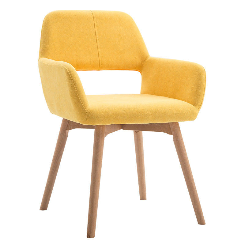 Silla escandinava de madera para comedor, cocina, sillón con respaldo abierto