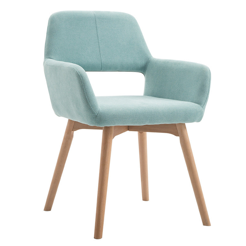 Silla escandinava de madera para comedor, cocina, sillón con respaldo abierto