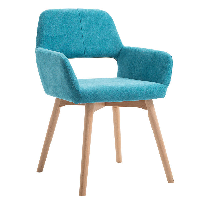 Silla escandinava de madera para comedor, cocina, sillón con respaldo abierto