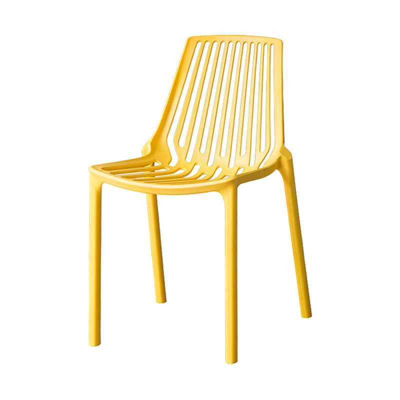 Silla apilable de estilo moderno, sillas sin brazos con patas de plástico para cocina