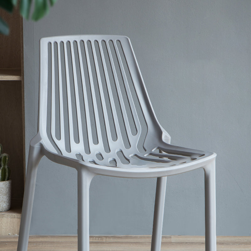 Silla apilable de estilo moderno, sillas sin brazos con patas de plástico para cocina