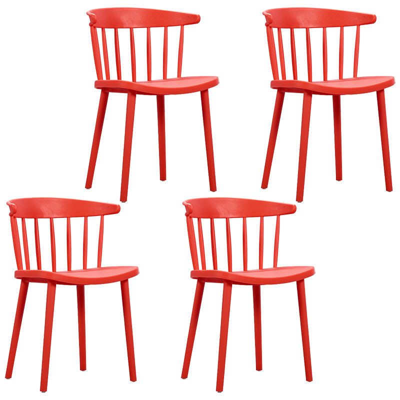 Silla trasera Windsor de estilo moderno, sillones de comedor con patas de plástico para cocina