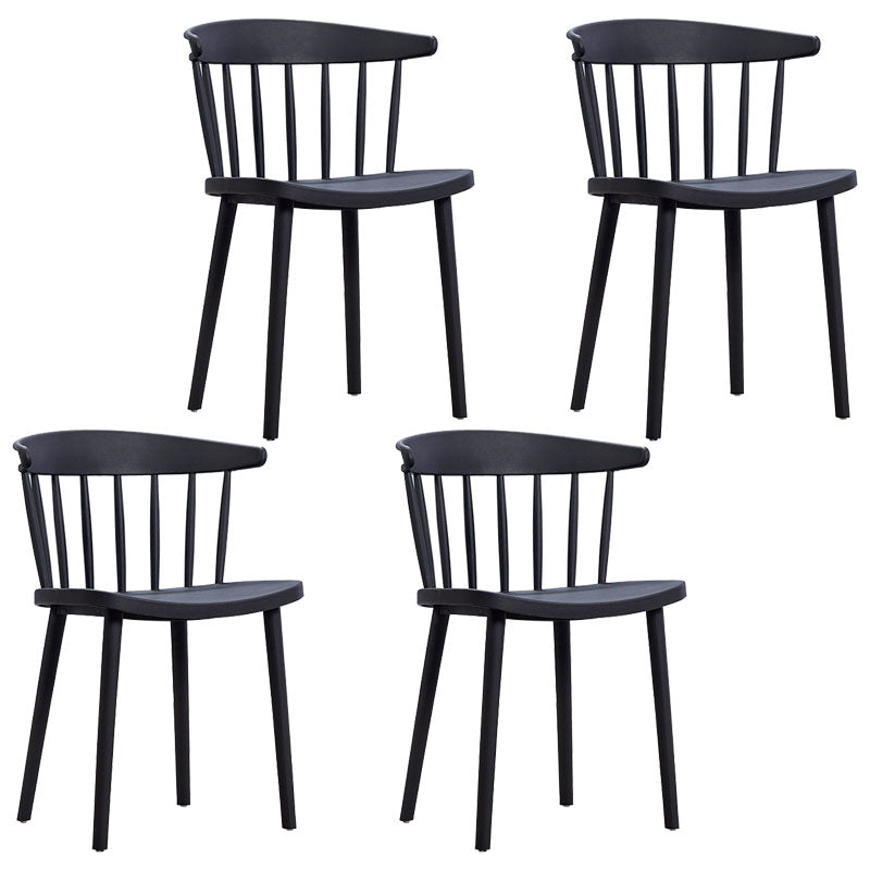 Silla trasera Windsor de estilo moderno, sillones de comedor con patas de plástico para cocina