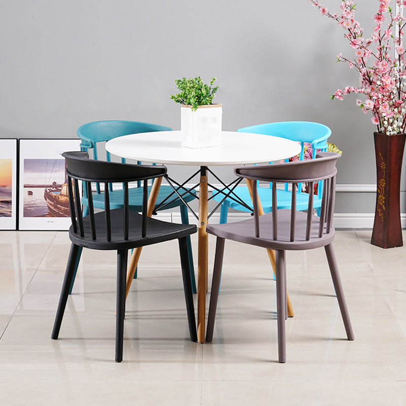 Silla trasera Windsor de estilo moderno, sillones de comedor con patas de plástico para cocina