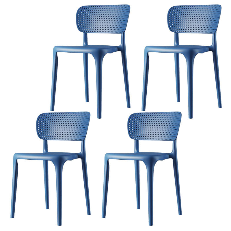 Silla lateral de comedor escandinava de plástico, silla con respaldo abierto de cocina