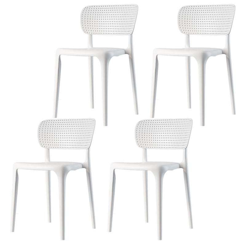 Silla lateral de comedor escandinava de plástico, silla con respaldo abierto de cocina