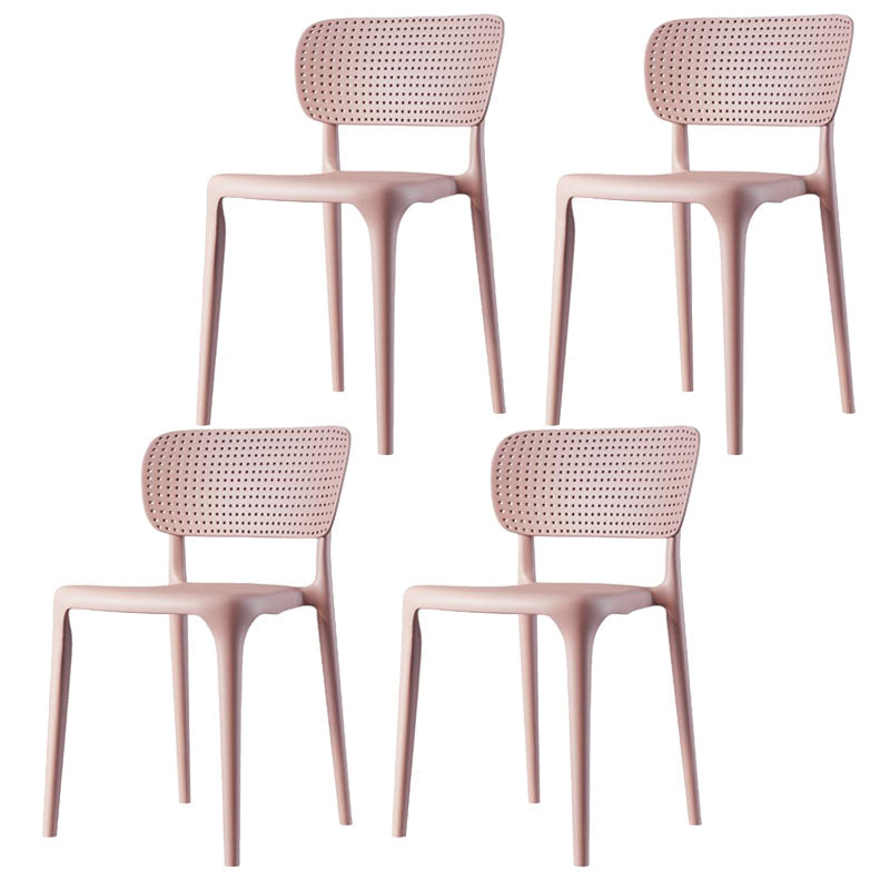Silla lateral de comedor escandinava de plástico, silla con respaldo abierto de cocina