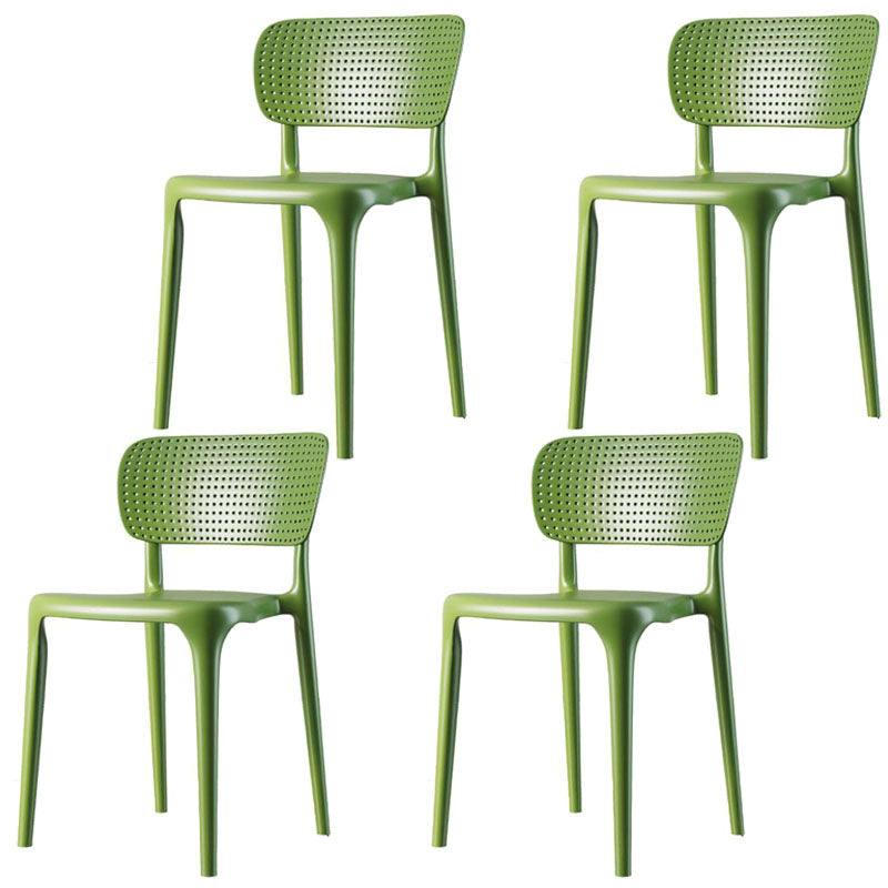 Silla lateral de comedor escandinava de plástico, silla con respaldo abierto de cocina