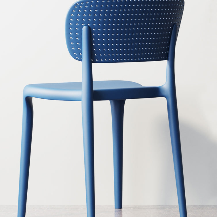 Silla lateral de comedor escandinava de plástico, silla con respaldo abierto de cocina
