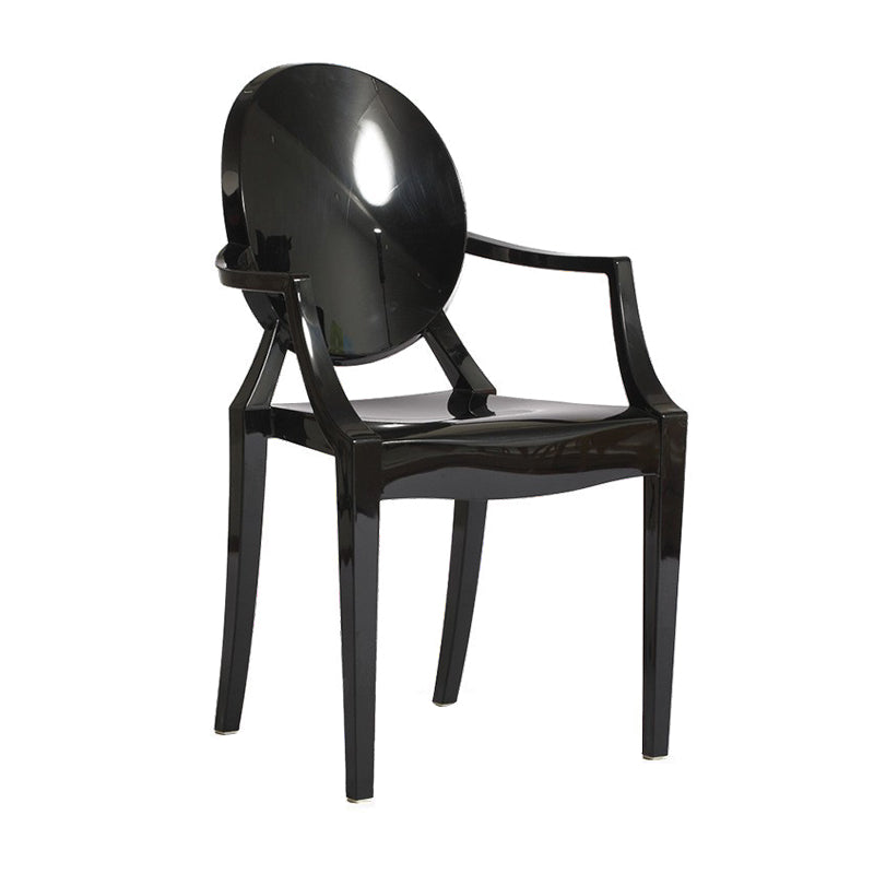 Scandinavian Style Open Back Dining Side Chair Arm Plastic Side Chairs