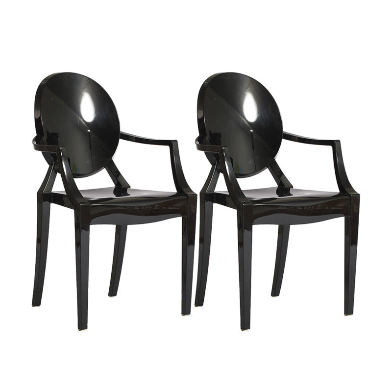 Scandinavian Style Open Back Dining Side Chair Arm Plastic Side Chairs