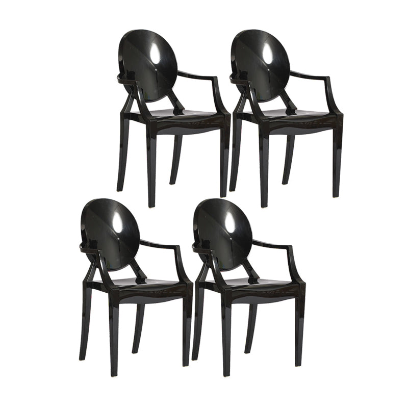 Scandinavian Style Open Back Dining Side Chair Arm Plastic Side Chairs