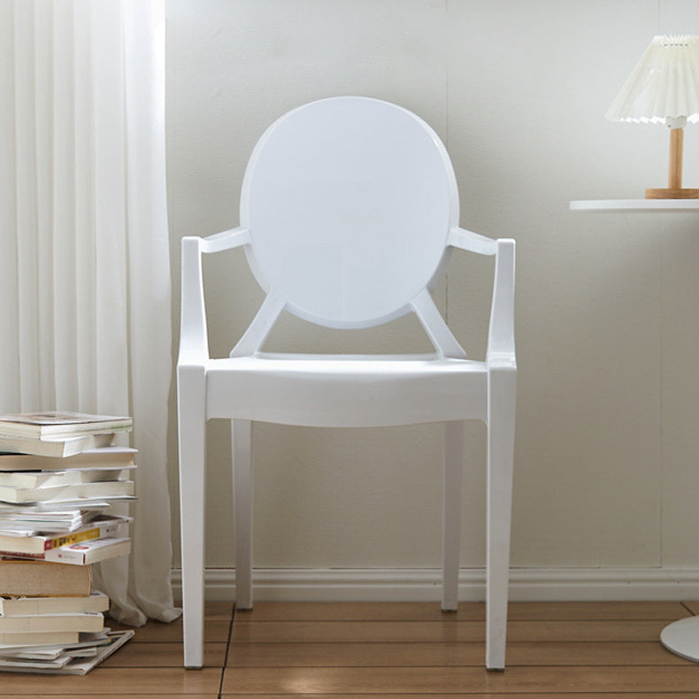 Scandinavian Style Open Back Dining Side Chair Arm Plastic Side Chairs