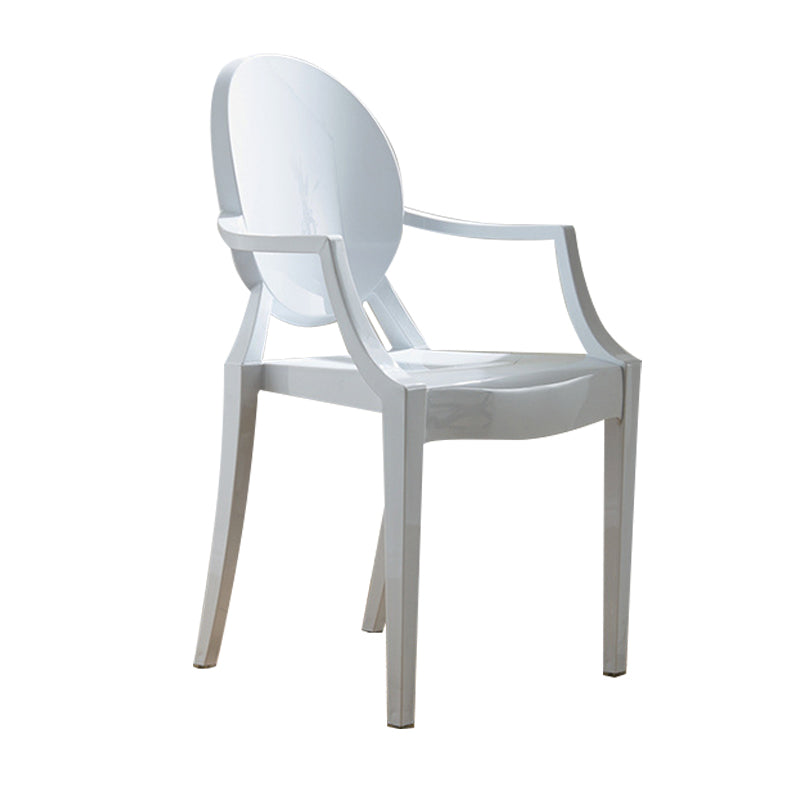 Scandinavian Style Open Back Dining Side Chair Arm Plastic Side Chairs