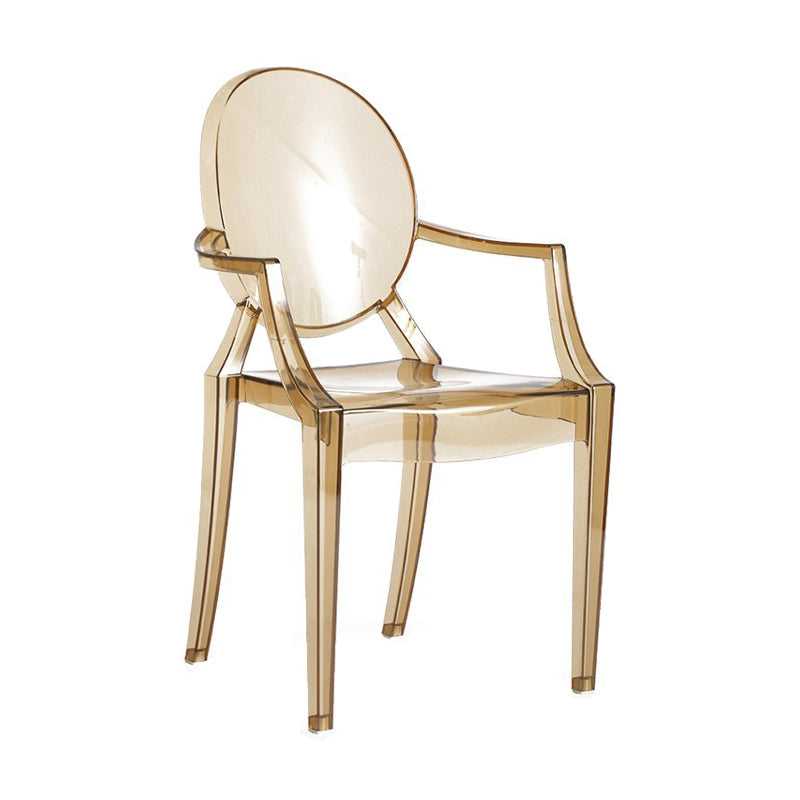 Scandinavian Style Open Back Dining Side Chair Arm Plastic Side Chairs