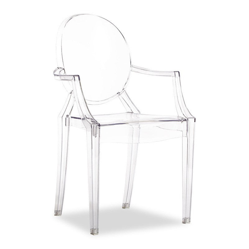 Scandinavian Style Open Back Dining Side Chair Arm Plastic Side Chairs