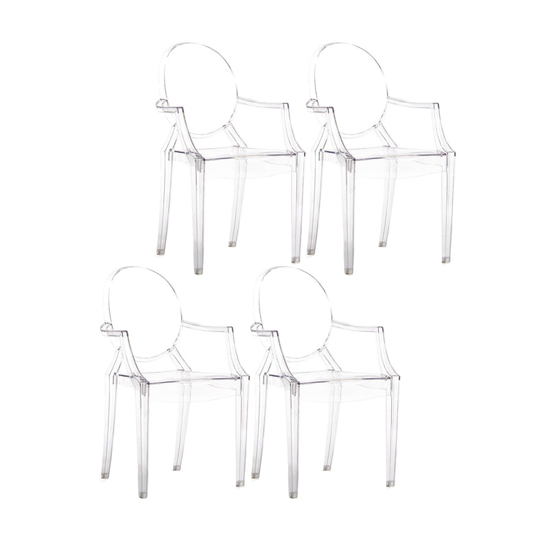 Scandinavian Style Open Back Dining Side Chair Arm Plastic Side Chairs