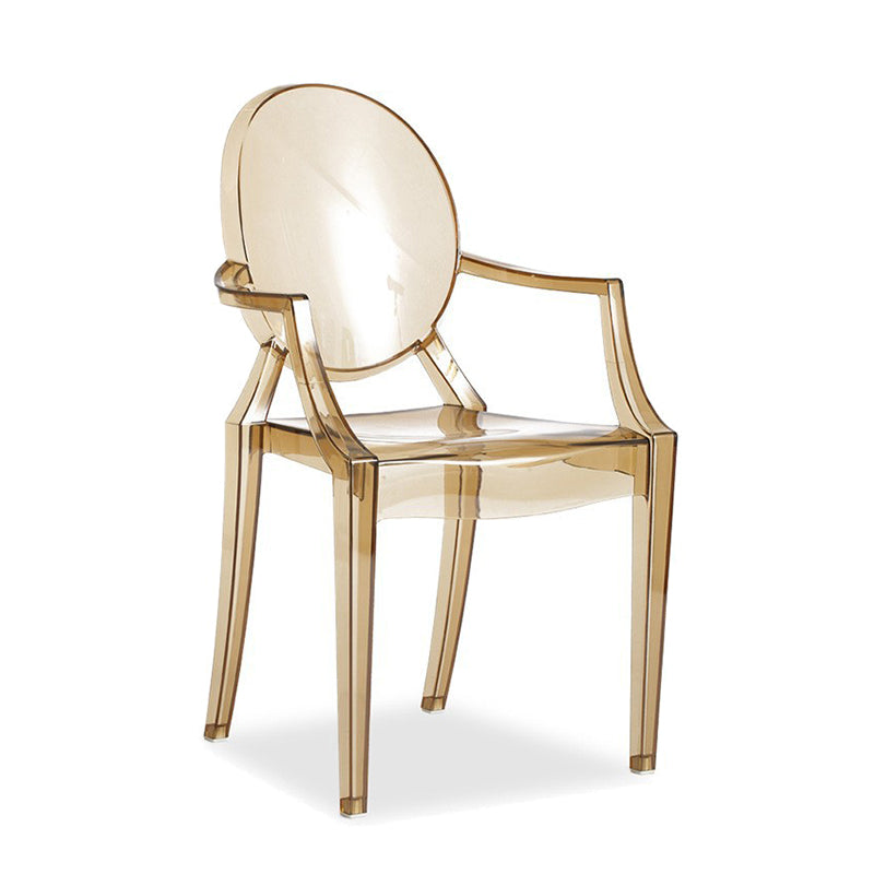 Scandinavian Style Open Back Dining Side Chair Arm Plastic Side Chairs