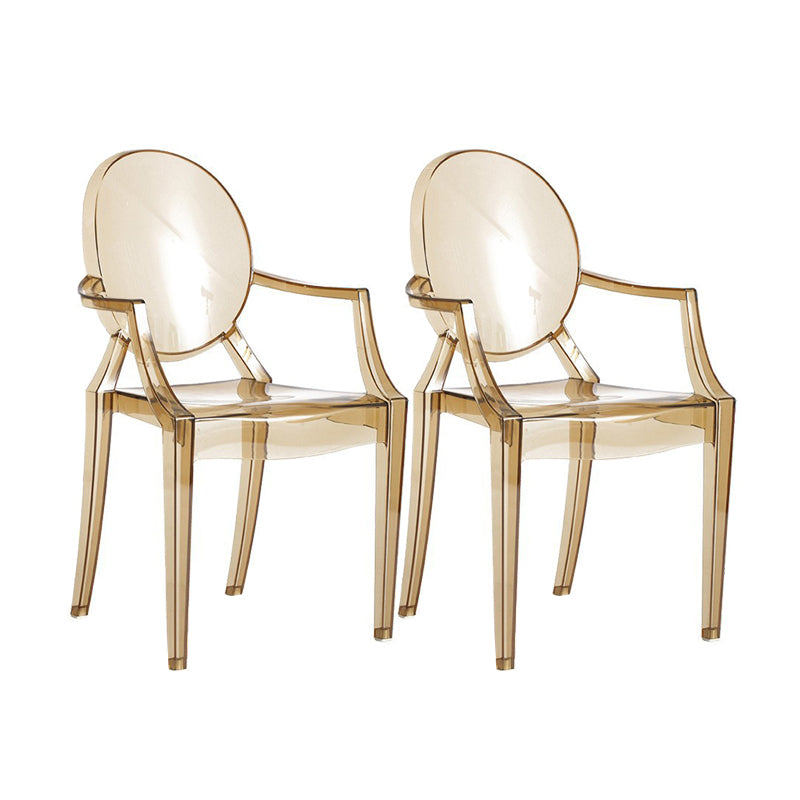 Scandinavian Style Open Back Dining Side Chair Arm Plastic Side Chairs