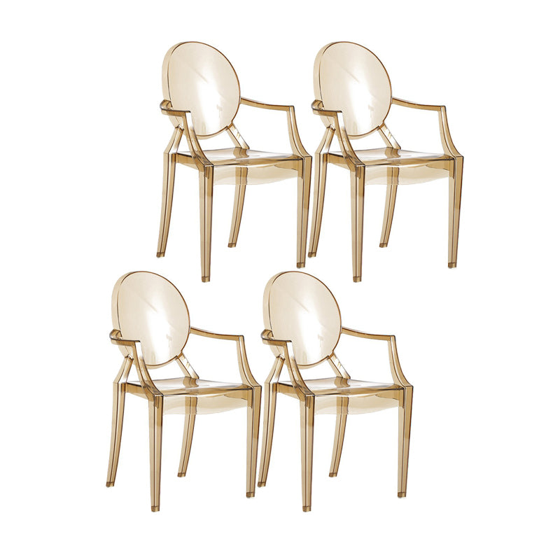 Scandinavian Style Open Back Dining Side Chair Arm Plastic Side Chairs