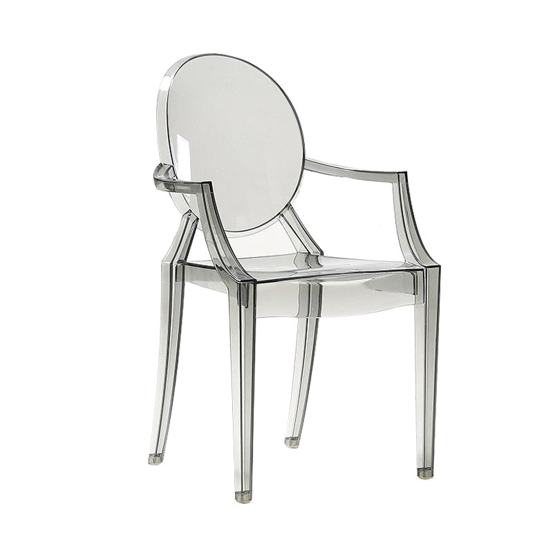 Scandinavian Style Open Back Dining Side Chair Arm Plastic Side Chairs