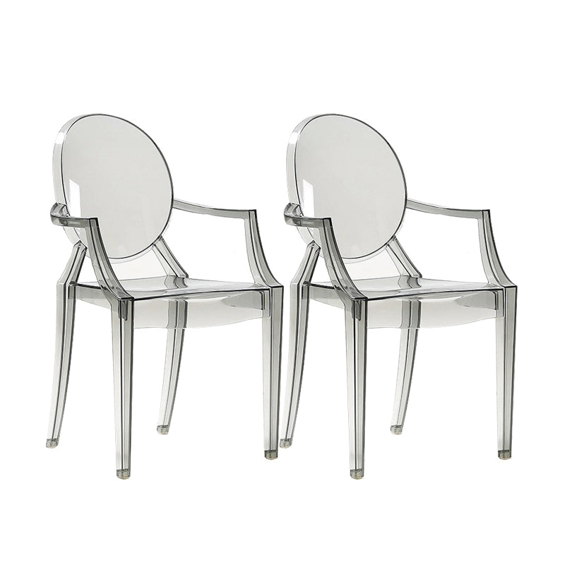 Scandinavian Style Open Back Dining Side Chair Arm Plastic Side Chairs