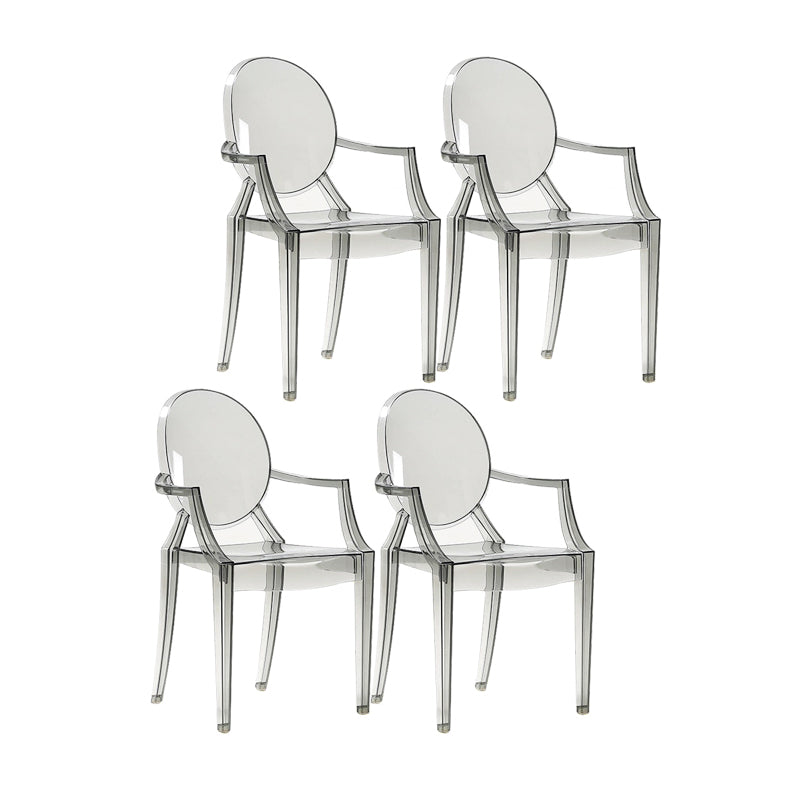 Scandinavian Style Open Back Dining Side Chair Arm Plastic Side Chairs