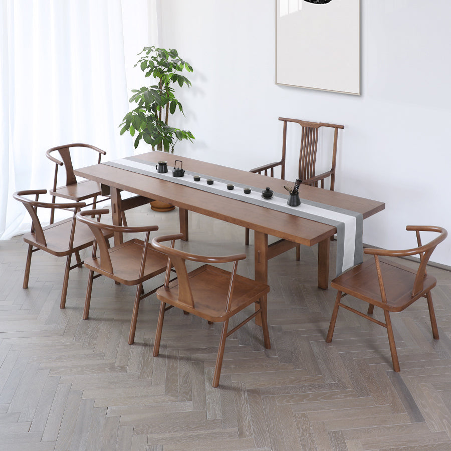 Silla de estilo tradicional, sillas sin brazos con patas de madera para cocina
