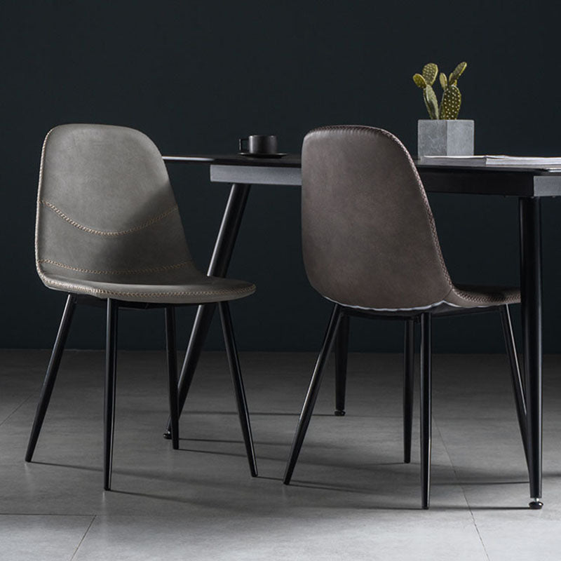 Silla de estilo moderno, silla sin brazos con patas de metal para cocina