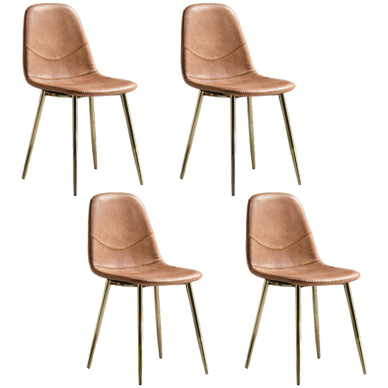 Silla de estilo moderno, silla sin brazos con patas de metal para cocina