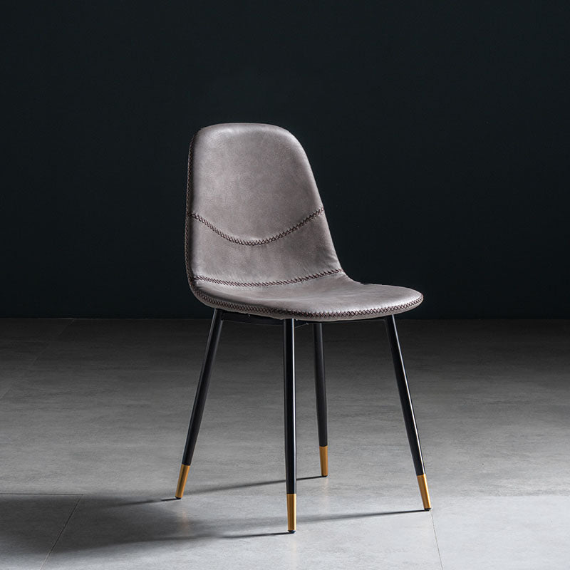 Silla de estilo moderno, silla sin brazos con patas de metal para cocina