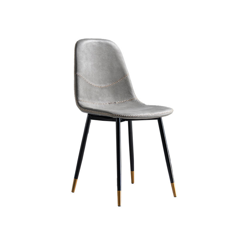 Silla de estilo moderno, silla sin brazos con patas de metal para cocina