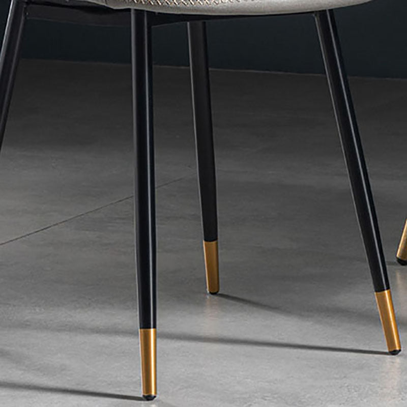 Silla de estilo moderno, silla sin brazos con patas de metal para cocina
