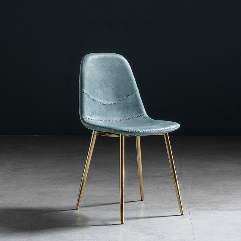 Silla de estilo moderno, silla sin brazos con patas de metal para cocina