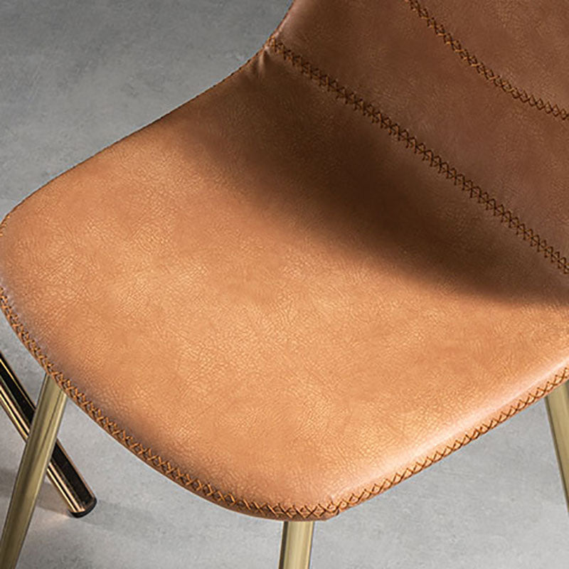 Silla de estilo moderno, silla sin brazos con patas de metal para cocina