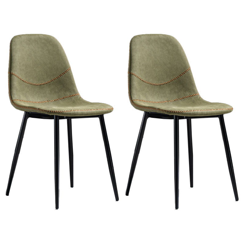 Silla de estilo moderno, silla sin brazos con patas de metal para cocina