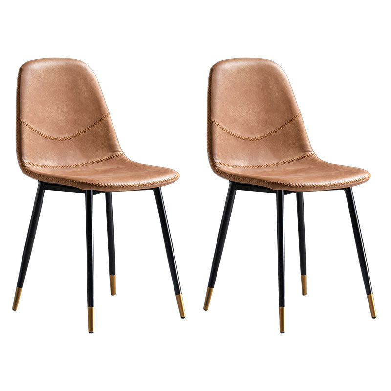 Silla de estilo moderno, silla sin brazos con patas de metal para cocina