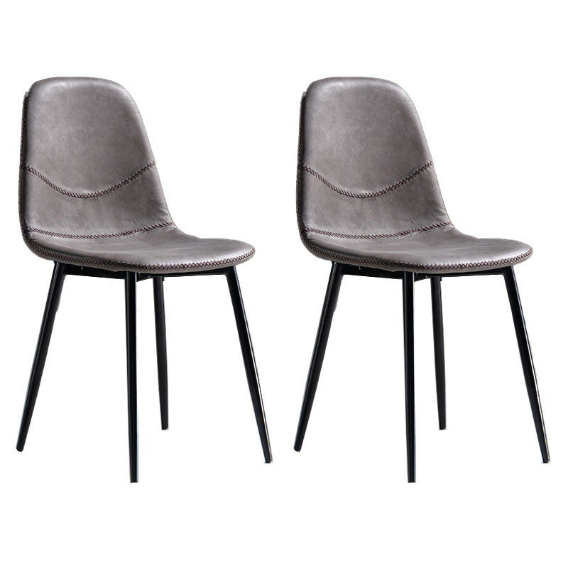 Silla de estilo moderno, silla sin brazos con patas de metal para cocina