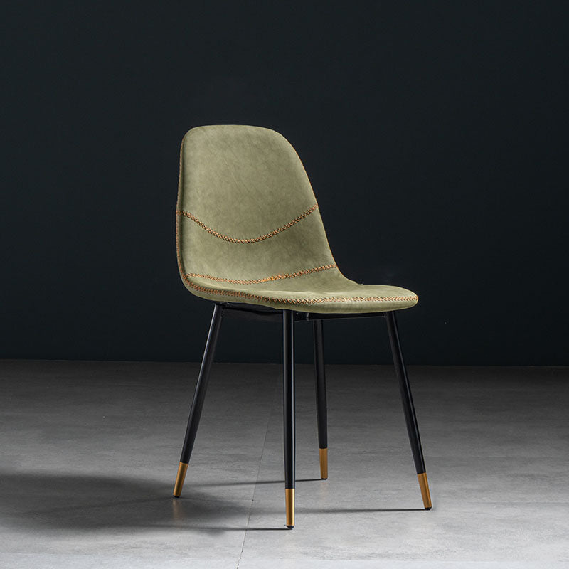 Silla de estilo moderno, silla sin brazos con patas de metal para cocina