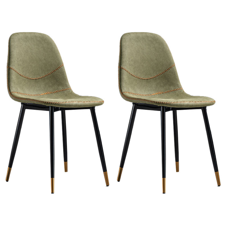 Silla de estilo moderno, silla sin brazos con patas de metal para cocina