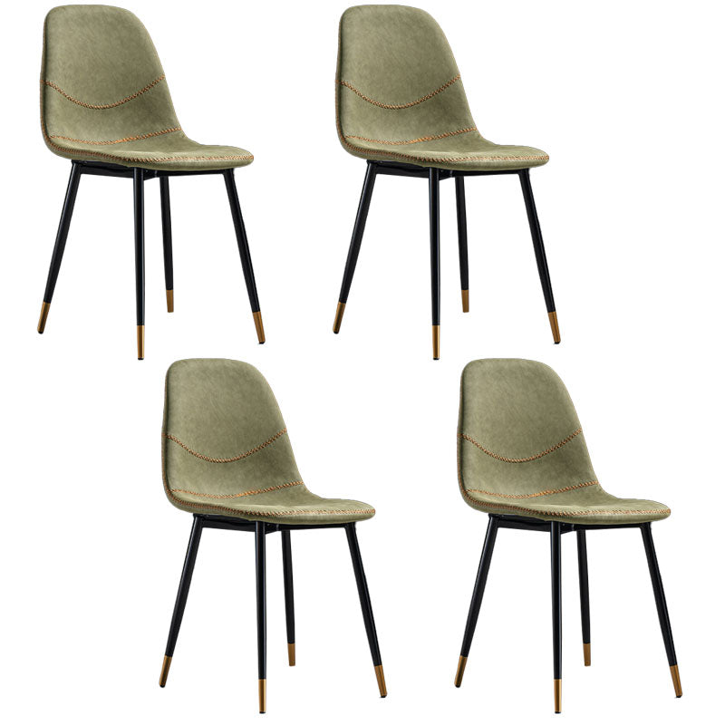 Silla de estilo moderno, silla sin brazos con patas de metal para cocina