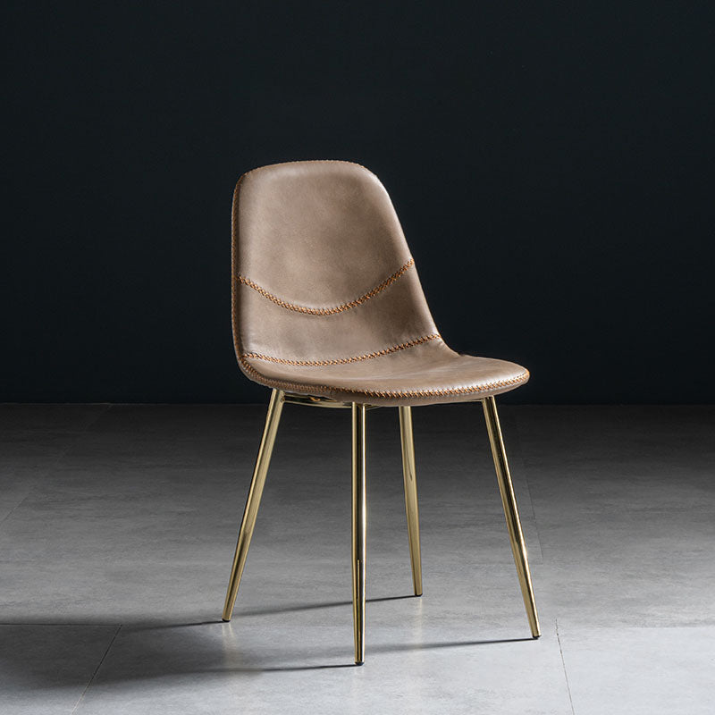 Silla de estilo moderno, silla sin brazos con patas de metal para cocina
