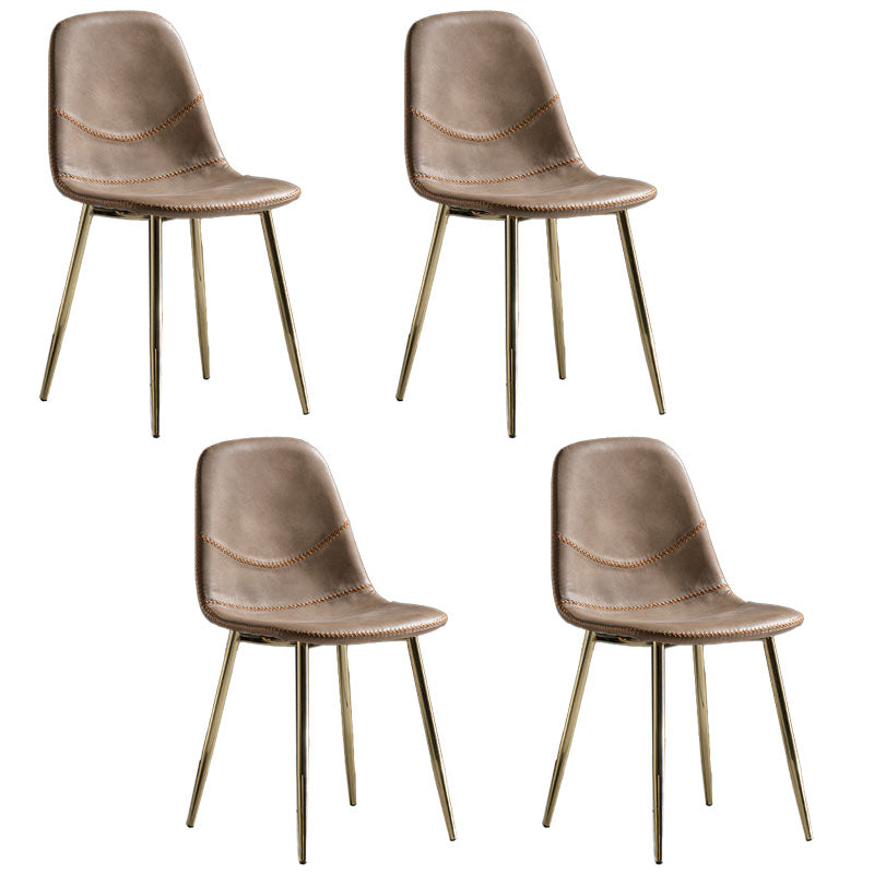 Silla de estilo moderno, silla sin brazos con patas de metal para cocina