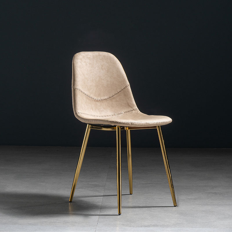 Silla de estilo moderno, silla sin brazos con patas de metal para cocina