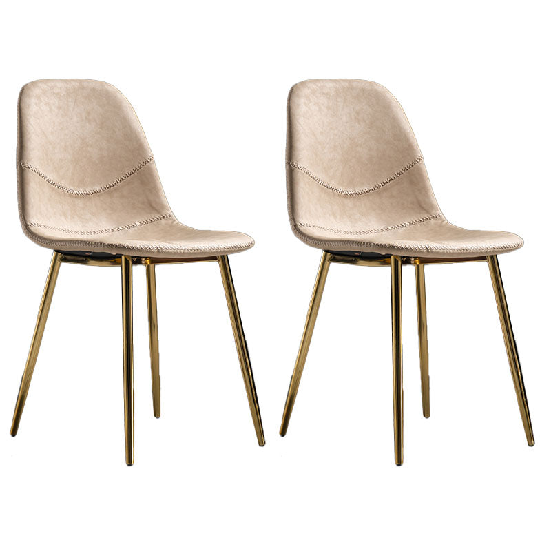 Silla de estilo moderno, silla sin brazos con patas de metal para cocina