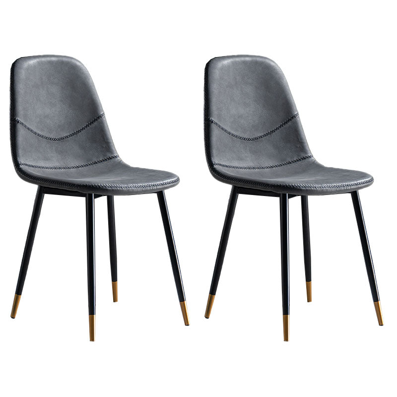 Silla de estilo moderno, silla sin brazos con patas de metal para cocina