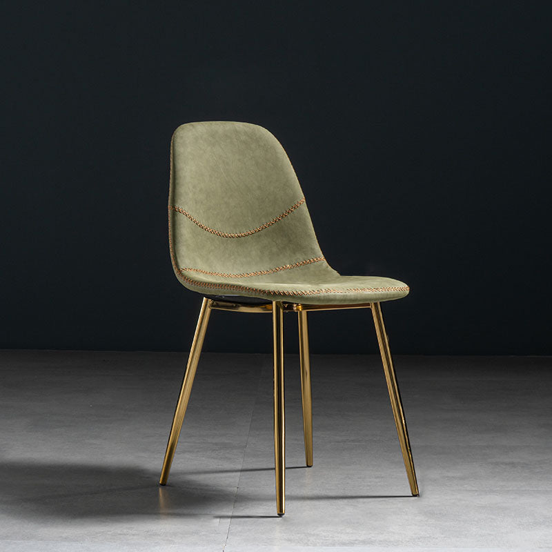 Silla de estilo moderno, silla sin brazos con patas de metal para cocina