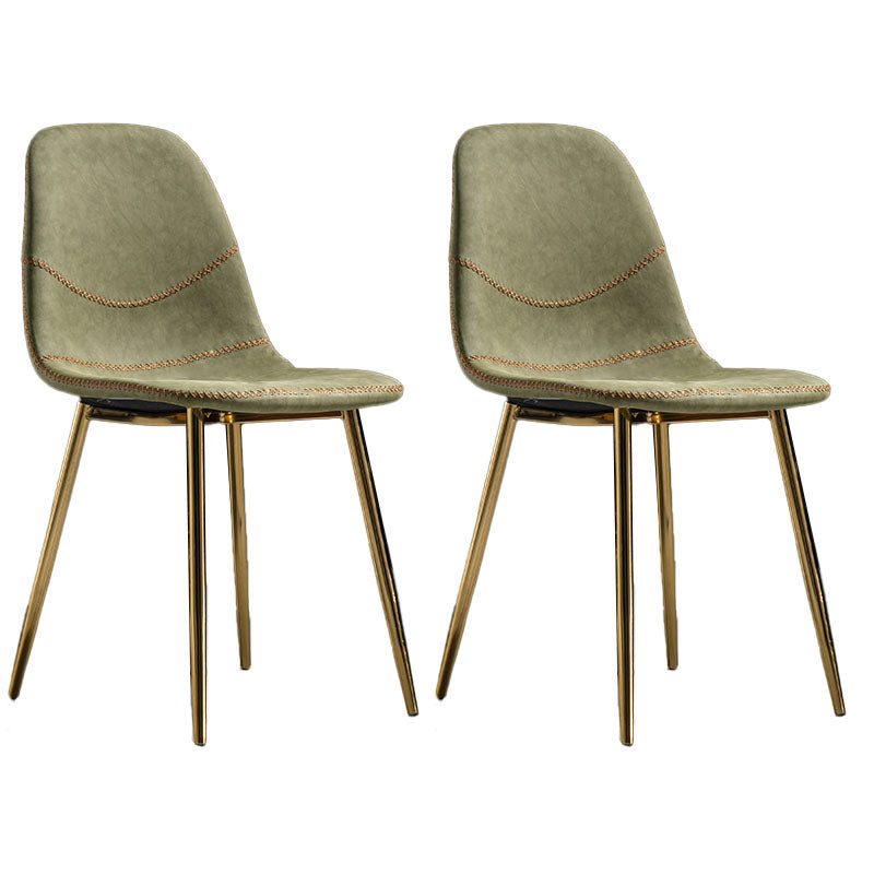 Silla de estilo moderno, silla sin brazos con patas de metal para cocina